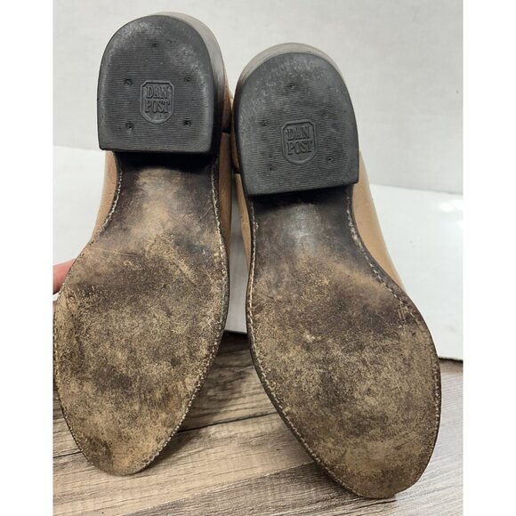 Dan Post Cowboy Boots Mens Size 10D Tan Leather Western Classic Made USA 90s - Picture 11 of 15